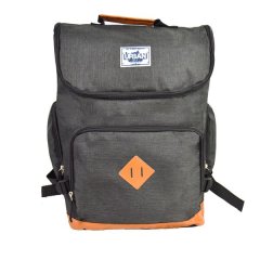 Urban Trendy Backpack with Laptop Sleeve with Hook &amp; Loop - Black