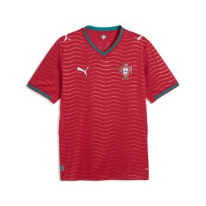 Puma Men's FPF Home Short Sleeve Jersey - Club Red/Green Lagoon