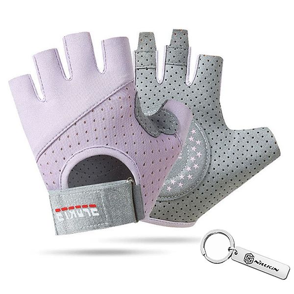Lady Fitness Gloves Half-Finger Anti-Slip Ventilated for Cycling Yoga -M