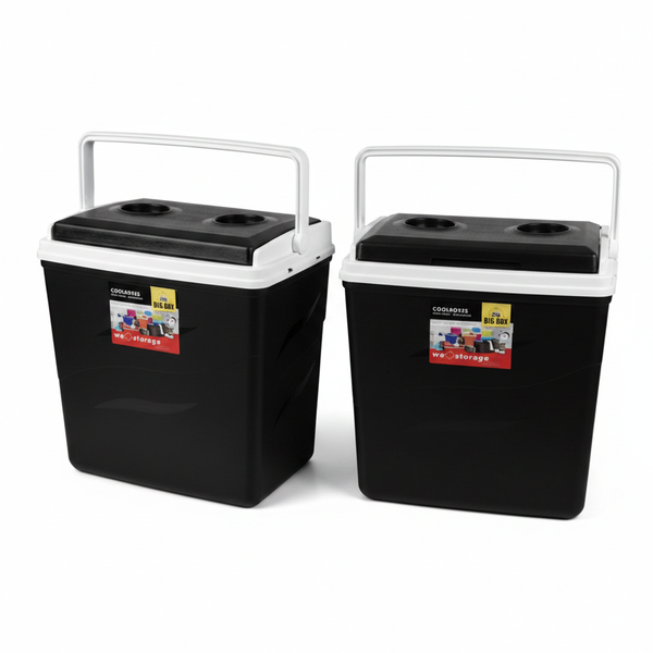 Hardbody 26L Cooler Box with Carry Handle for Outdoor Activities - 2 Pack