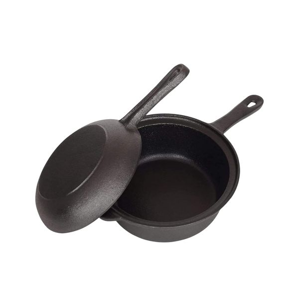 Synergy360 26cm Cast Iron Pot with Handle &amp; Lid - Durable Cookware