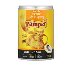 Pamper Moist Cat Food Lamb And Gravy Cuts (12 x 385g)