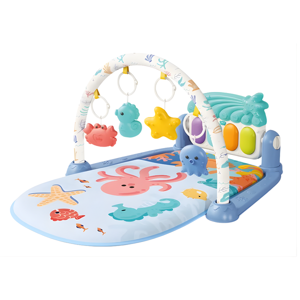 2-in-1 Baby Piano Play Gym with Kick and Play Music Mat