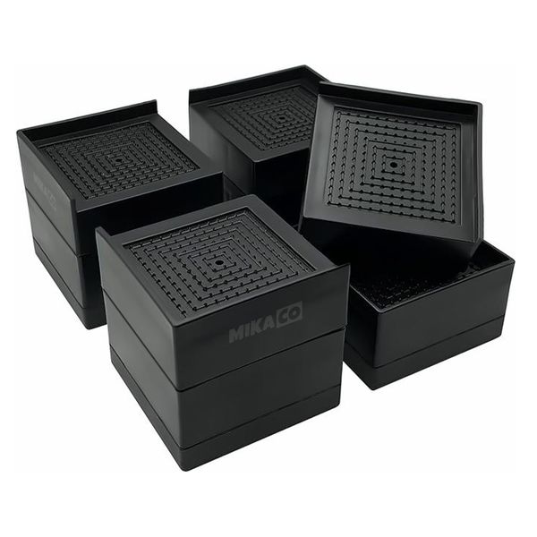 MIkaco Heavy-Duty Bed Furniture Risers, Adjustable Lift Blocks Set of 4