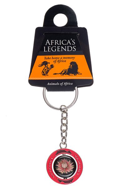 Africa's Legends - Rotating Keyring For Carrying Keys With Style - Protea