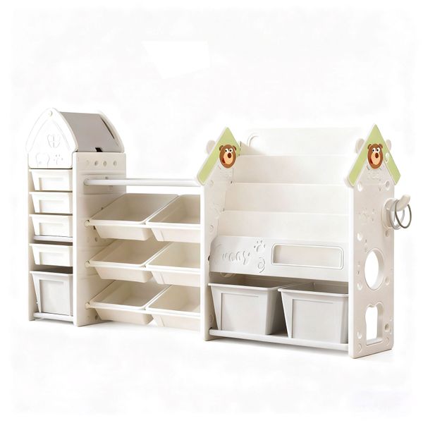 Extra-Large Capacity 3-in-1 Children's Toy Combination Storage Cabinet