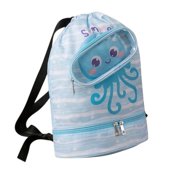 Cartoon Kids Swim Bag - Waterproof Wet &amp; Dry Sections - 39cm x 26.5cm