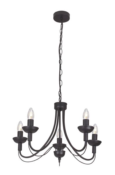 5 Light Simple Black Chandelier