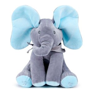 Music Singing Elephant Plush Toy - Blue &amp; Grey