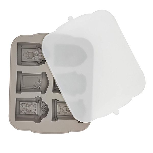 3D Tombstone Silicone Ice Cube Tray With Lid