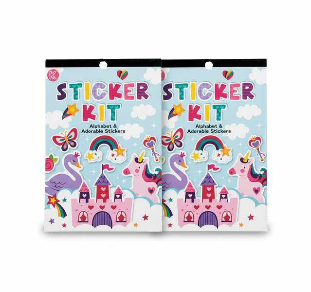 Unicorn Sticker Kit for Kids - Creative Arts and Crafts Set - 2 Pack