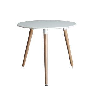 Modern Style Table Wood Leg Dining Table - 80cm Round