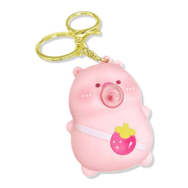 Cute Bubble Blowing Squeeze Keychain - Cartoon Animal Bag &amp; Backpack Hanger