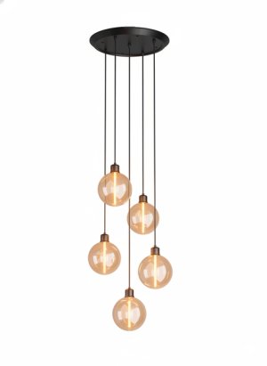 DrLight Simple Modern 5 E27 Base Round Dinning Chandelier with G125 Bulb
