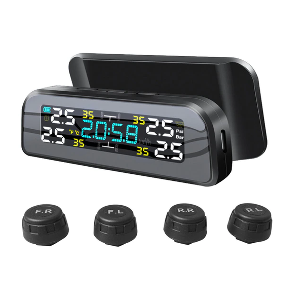 Motolab Solar Powered Tire Pressure Monitoring System With Alarm