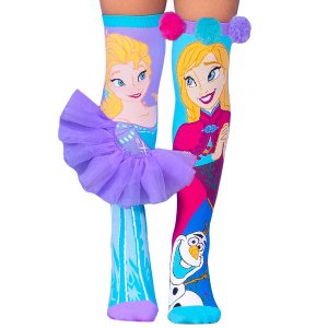 Disney Frozen Elsa &amp; Anna Knee-High Fashion Socks Age 6-99 3D Tutu &amp; PomPom