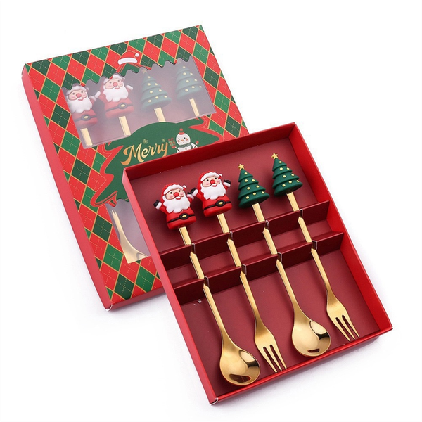 Christmas Set Gift Tableware Spoon &amp; Fork Set Tableware Set D
