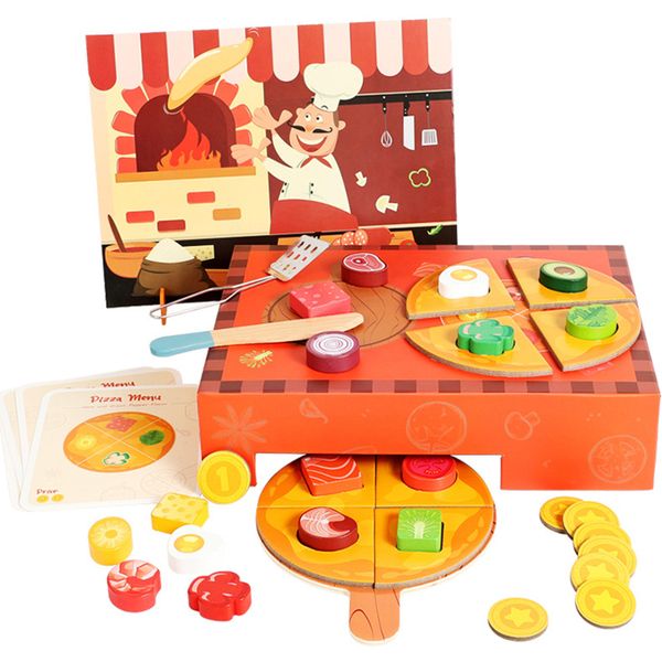 Kids Pretend Play Toy Pizza Kitchen Play Set Play Food Sets Learning Toys