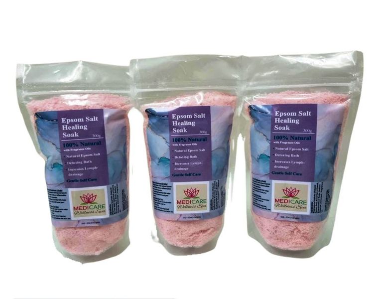 Epsom Bath Salt &amp; Foot Soak -Healing muscle Soak - 3 x 300g Pack