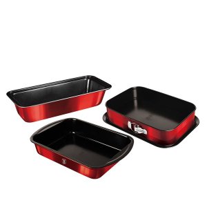 Berlinger Haus 3-Piece Titan Coating Non-stick Baking Pan-Burgundy Metallic