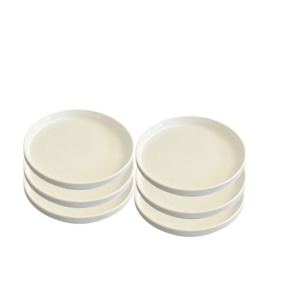 6 PCS White Ceramic Dinner Plate Set - 27.3cm