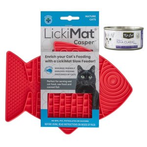 LickiMat Classic Casper Pink plus kit cat tuna classic topper Tin
