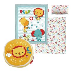 Fisher Price 3 Pc Bedding Set &amp; Lion Cushion