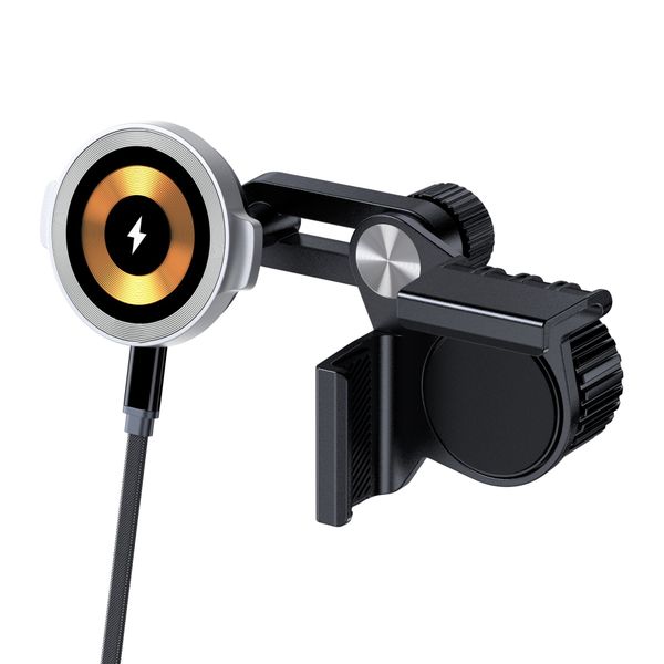 Fast Charging Wireless Car Charger Mount, Magnetic Foldable Phone Holder