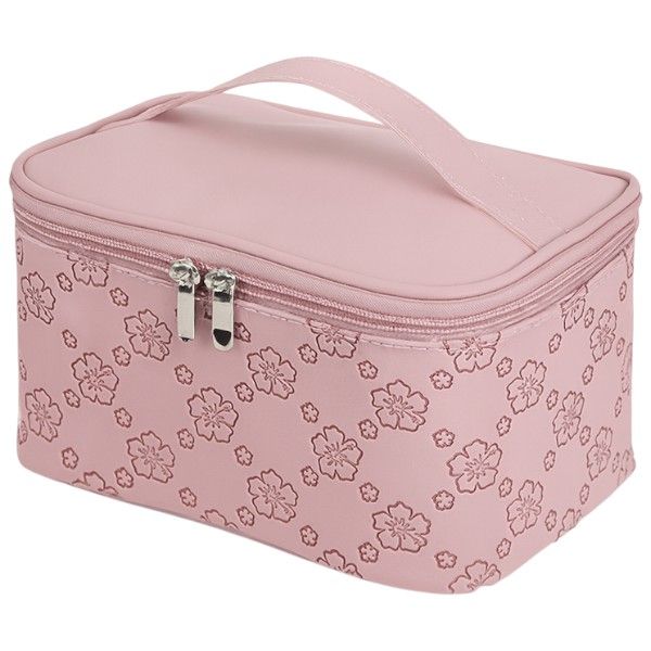 Portable Makeup Bag With Double Zipper