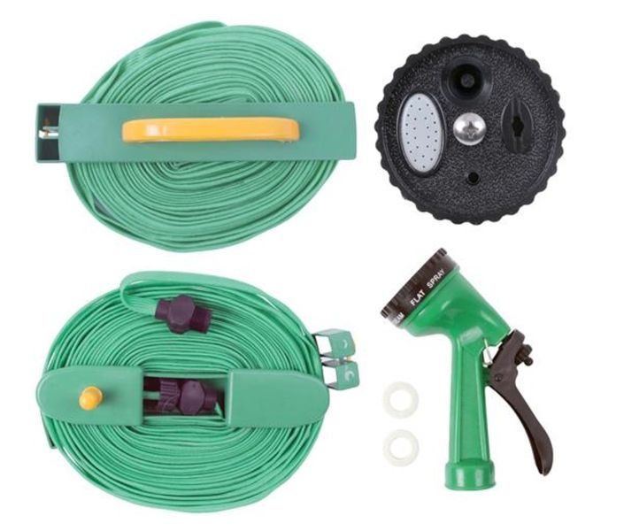 Garden Hose 10m Flat W Fittings Toolco