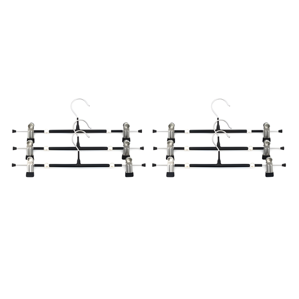 2 Pack (3Pcs) Adjustable Clip Hangers for Skirts &amp; Pants