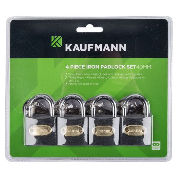 Kaufmann - Steel Lock Set 4 Piece 40mm