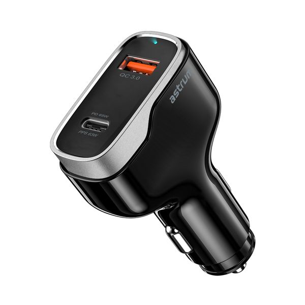 Astrum Car and Laptop charger, USB - C 65W PD &amp; 18W USB - A - Pro Go PD85