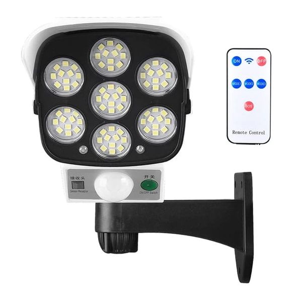 77-LED Solar Wall Light Wireless Waterproof With Remote Camera Style