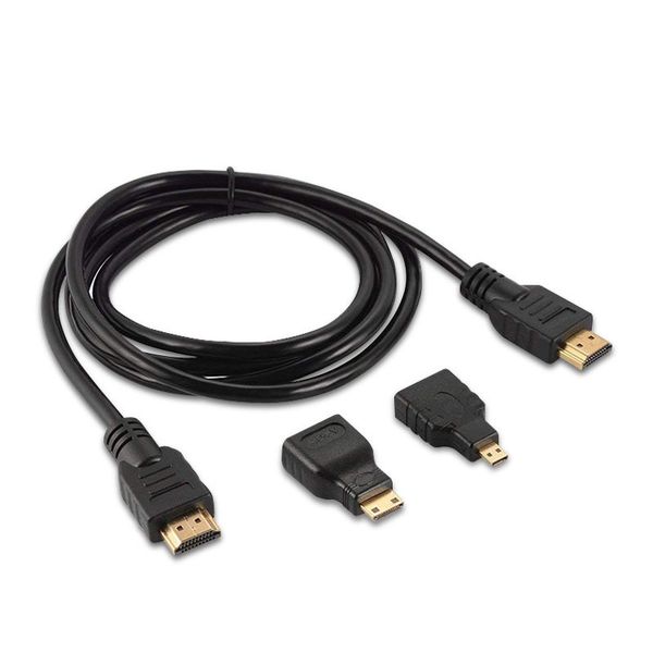 HDTV 3 IN 1 HDMI Cable Micro HDMI Adaptor Mini HDMI HDMI To HDMI Cable