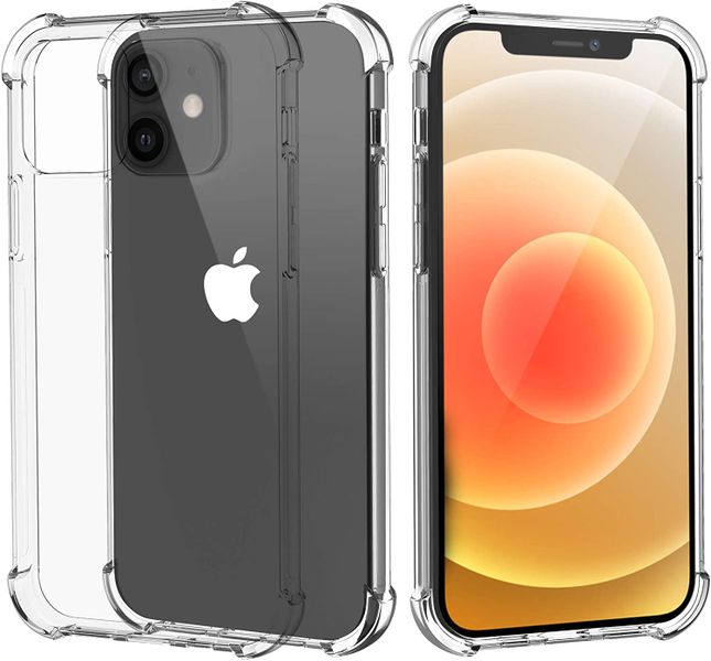 World Choice Shockproof TPU Protective Clear Pouch Gel Case For iPhone 12