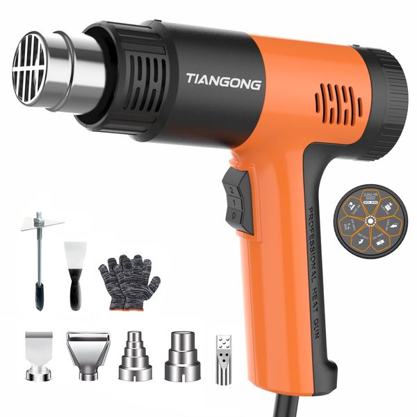 TIANGONG - Heat Gun for Shrink Wrapping, 2000W Hot Gun Kit for DIY Craft