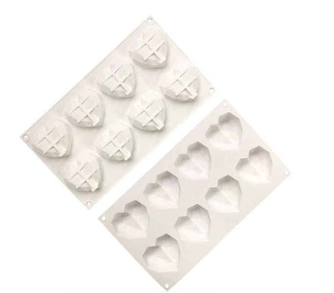 Cake Mould/ Chocolate Mould - 3D Geometric Hearts - 2 Piece Bundle