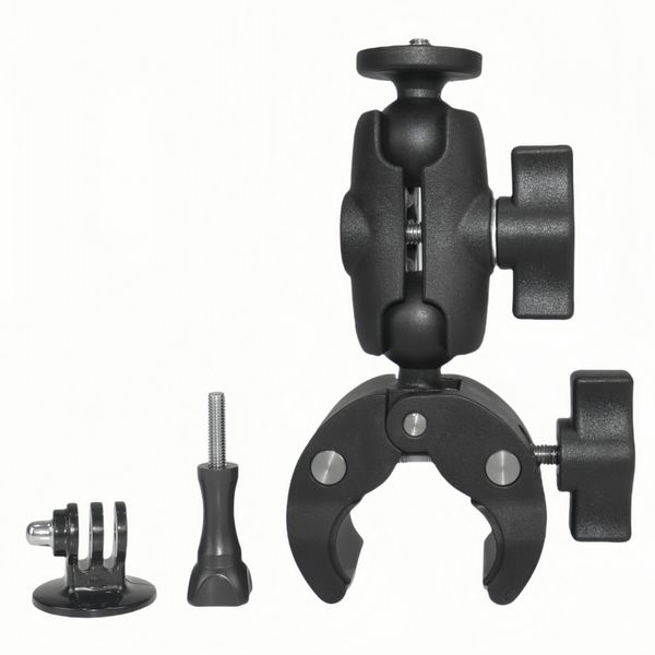 Camera Clamp Mount Double Socket Arm,Black