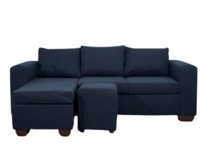 Andre 3 Seater Sofa - L Shape - Denim Blue