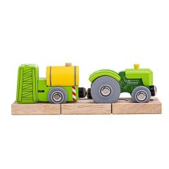 BigJigs Rail Tractor and Crop Sprayer Wooden Train Set