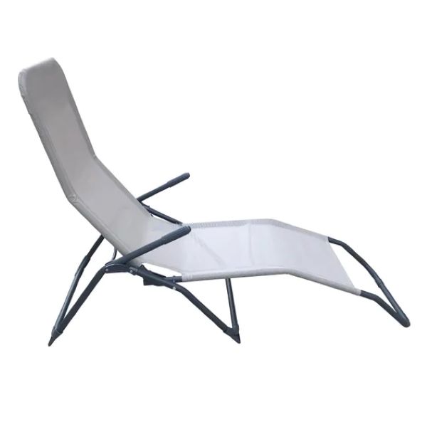 Fiesta Steel &amp; Textile Pool Lounger Taupe