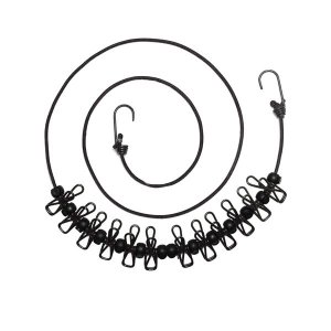 Travel Elastic Clothesline Camping Clothes Line-Black