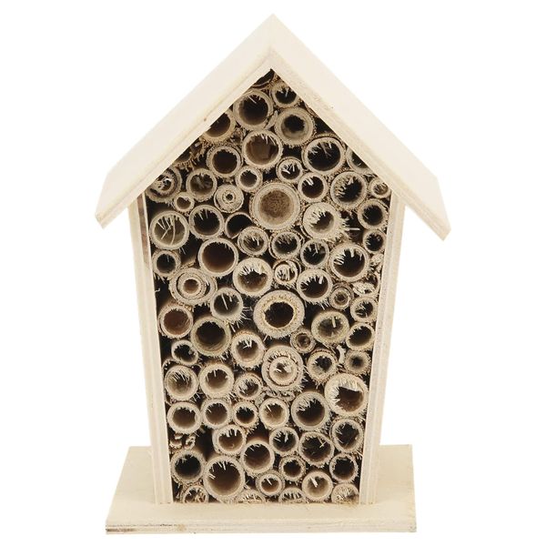 Garden Tree Mounted Handmade Natural Wooden Bee Hive House (12cm)