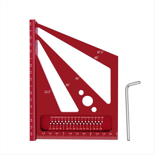 22 5/30/45/60/67 5 Square Ruler For Carpenter Drawing-Blue Metric