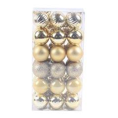 Christmas Tree Ball Party Large Plastic DIY Hanging Decor Set(Gold)