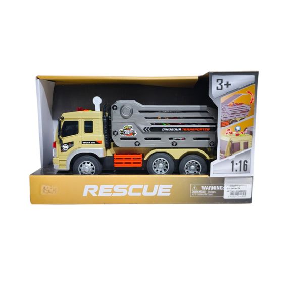 Rescue Transport Truck Toy with Dinosaur Carrier