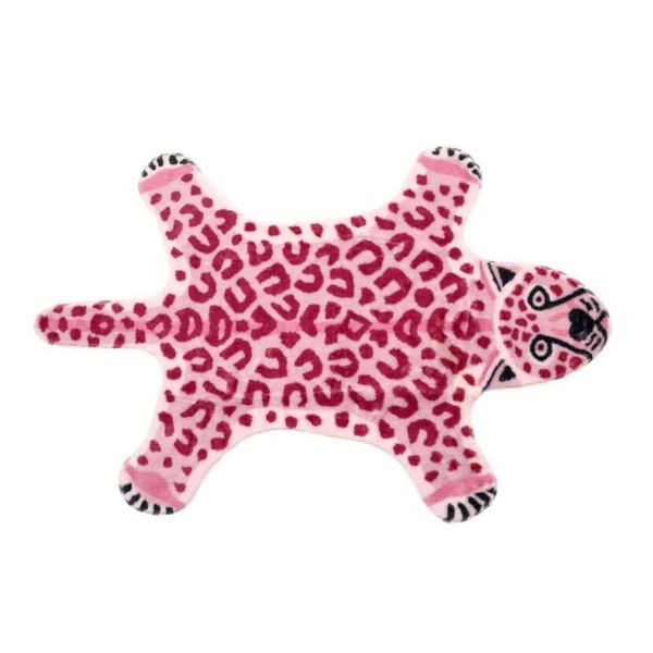 Pink Imitation Leopard Carpet Faux Carpet Kitchen Non-slip Non-slip Washab