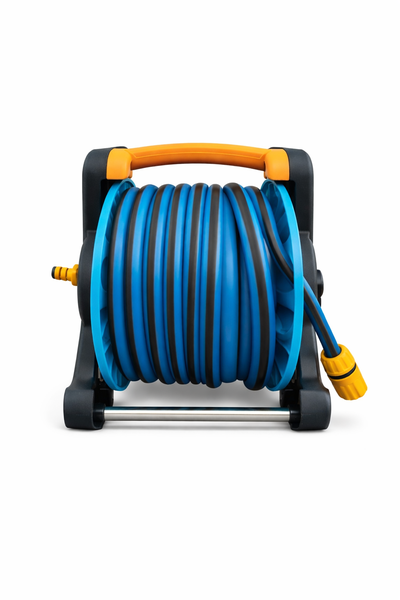 30-Meter Garden Hose Reel Set with Portable Handle - Water Pipe Support