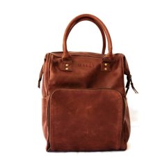 Mally Leather Bambino Baby Bag in Brown, Genuine Leather Gift For Mom To Be